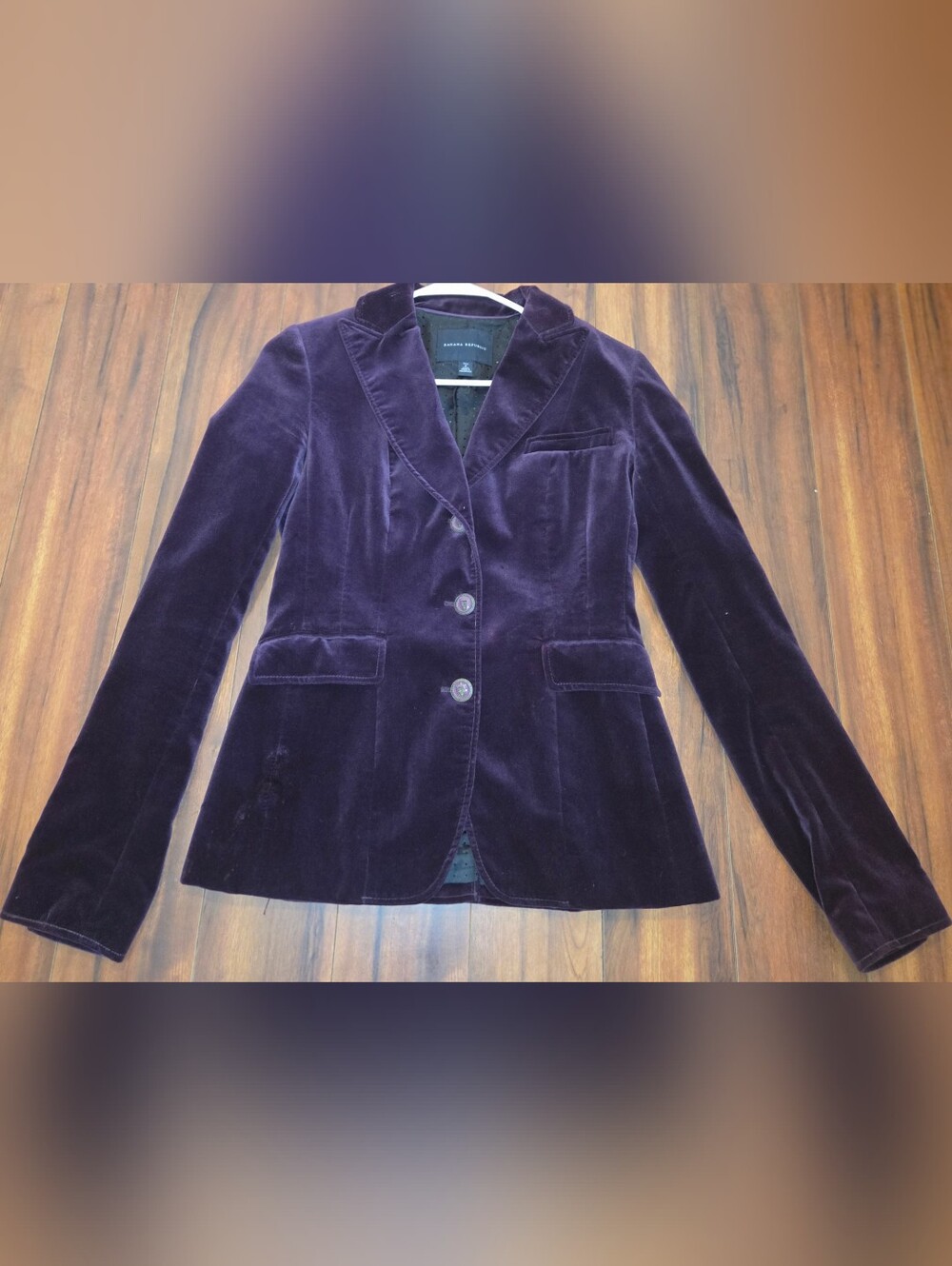 Banana Republic Women's Velvet Blazer Jacket - Deep Purple
